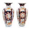* A Pair of Imari Palette Porcelain Vases Height 14 5/8 inches.