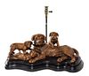 * A Resin Figural Table Lamp Height 14 3/4 x width 20 inches.