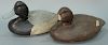 Pair of duck decoys with original paint, each with glass eyes. 
length 14 inches each