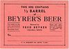 1933 Beyrer's Beer 15½ Gallon Half Barrel CS75-04 Chaska Minnesota