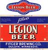 1933 Fitger's Legion Beer 12oz CS79-15 Duluth Minnesota