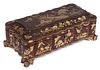 CHINESE EXPORT GILT-DECORATED LACQUERED BOX