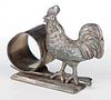 MERIDEN BRITANNIA CO. ROOSTER FIGURAL SILVER-PLATED NAPKIN RING