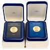 COOK ISLANDS PROOF GOLD COINS, LOT OF TWO