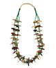 Zuni - 3-Strand Multi-Stone Fetish and turquoise Necklace c. 1970-80s, 31" length (J15987-0010)
