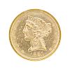 U.S. 1881 $5.00 LIBERTY HEAD GOLD COIN