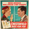 Chesterfield Cigarette Lithographed Poster 