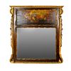 Antique French-Style Wooden Floral Trumeau Mirror