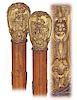 63. Early Noble Man’s Cane -Ca. 1780 -Large fire gilt bronze handle modeled in high relief and hand chased in finest detail