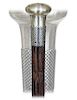 103. Silver & Tula Silver Day Cane -Ca. 1900 -Plain and well-proportioned silver knob with a wider, chess board patterned, Tu