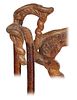 110. Folk Art Cane -Dated 1859 -Fashioned of a single piece, straight wild cherry branch with a naturally grown curving top c