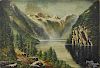 Oil on canvas mountainous landscape, signed G. Alfred Guster, Jan. 1919, 22'' x 32''.