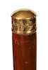 158. Gold Dress Cane- Ca. 1880- A presentation unsigned but tested 10 kt gold handle, nice exotic hardwood shaft and a 3” m