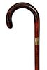 171. Sam’s Gold Dress Cane- Ca. 1920- A nice sturdy cane with a 14 kt gold collar inscribed “Sam” , snakewood shaft and