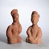 Two Pottery Entertainers 人物泥塑