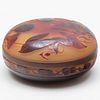 D'Argental Cameo Glass Circular Box and Cover