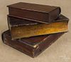 Three book form boxes, 19th c., largest 3'' h., 15 1/2'' w.
