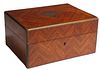 FRENCH CHEVRON MATCHED VENEER TABLE BOX