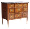 FRENCH LOUIS XVI PERIOD MARBLE-TOP INLAID COMMODE