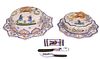 (5) HENRIOT QUIMPER BUTTER DISHES & SERVICE ITEMS