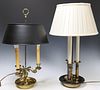 (2) EMPIRE STYLE GILT METAL TABLE LAMPS