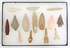 (14) STONE TOOLS, SPEAR POINTS & ARROWHEADS