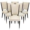 (6) FRENCH MID-CENTURY MODERN UPHOLSTERED CHAIRS