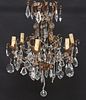CONTINENTAL SCROLLED CRYSTAL 6-LT CHANDELIER