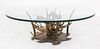 Silas Seandel Bronze and Glass Low Table, 1970s