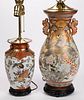 JAPANESE PORCELAIN VASE ELECTRIC TABLE LAMPS, LOT OF TWO