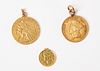 Three U.S Gold Coins as Pendants