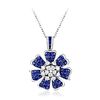 Invisibly-Set Sapphire and Diamond Flexible Pendant Necklace
