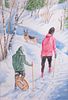 Emilie Fishman "Who Is Breaking Trail" Watercolor