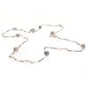 Cultured Pearl, Diamond, 14k White Gold Station Necklace