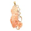 Coral, Cultured Pearl, 14k Yellow Gold Pendant