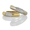 TWO ITALIAN 18K GOLD AND DIAMOND RINGS