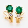 18k Emerald Diamond Earrings