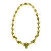 MODERNIST PERIDOT 18K GOLD STAGHORN NECKLACE