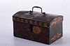 Toleware Tin Document Box Black with Flowers