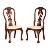 Pair of Queen Anne Carved Walnut Side Chairs