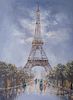J. Hinton Eiffel Tower Oil on Canvas