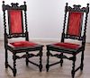 Carved Renaissance Style Chairs, Pair