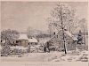 Currier & Ives "A New England Winter Scene" Print