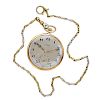 CARTIER, NY 14K GOLD POCKET WATCH WITH CHAIN