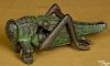 Small Hubley cast iron grasshopper pull toy, 4 1/4'' l.