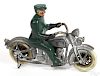 Rare Kilgore cast iron police motorcycle, 6 1/2'' l.