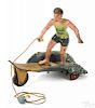 Hubley cast iron ''Surfer Boy'' pull toy, retaining the original Jantzen and Hubley decals