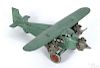 Dent cast iron Ford 1417 tri-motor airplane with nickel-plated propellers
