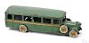 Arcade cast iron parlor coach bus with a nickel-plated driver and tires, 13'' l.
