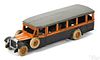 Arcade cast iron Yellow Coach parlor bus with a nickel-plated driver, 13'' l.